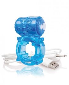 Screaming O Charged Big O Vibrating Cock Ring Blue