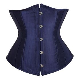 SEXY Gothic Underbust Corset and Waist cincher Bustiers Top Workout Shape Body Belt Plus size Lingerie S-6XL (Color: 7055-navy, size: M)