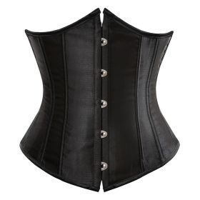 SEXY Gothic Underbust Corset and Waist cincher Bustiers Top Workout Shape Body Belt Plus size Lingerie S-6XL (Color: BLACK, size: XL)